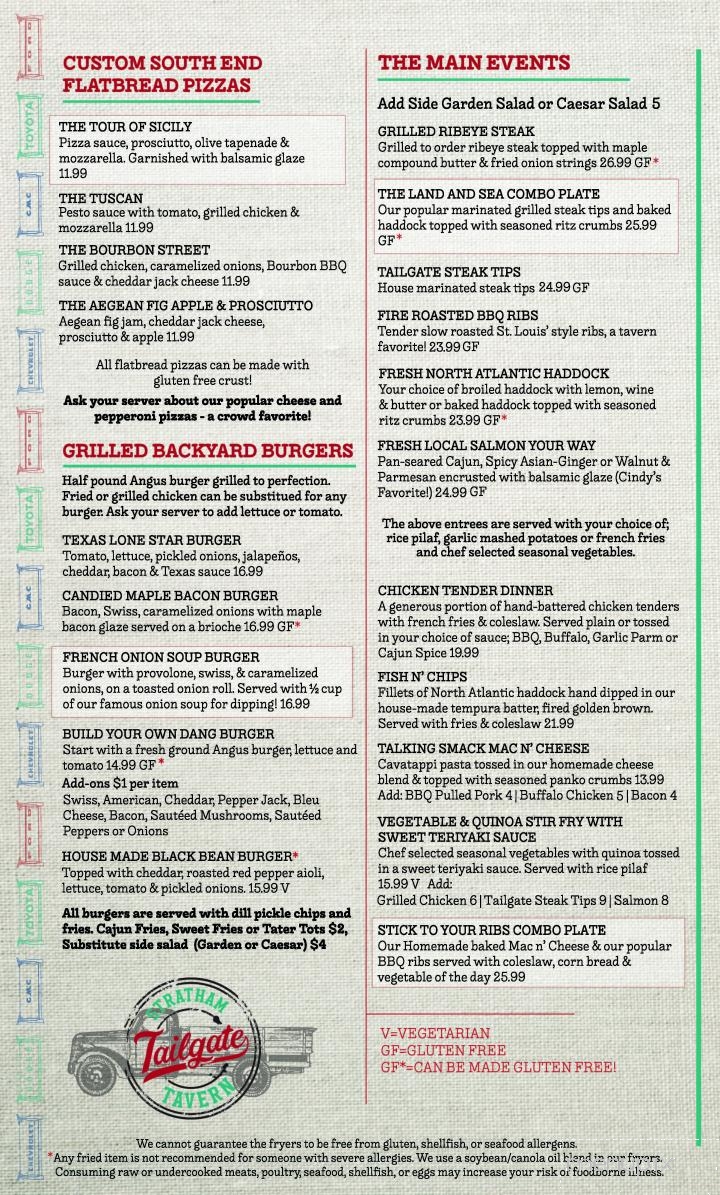 Tailgate Tavern - Stratham, NH menu_pic