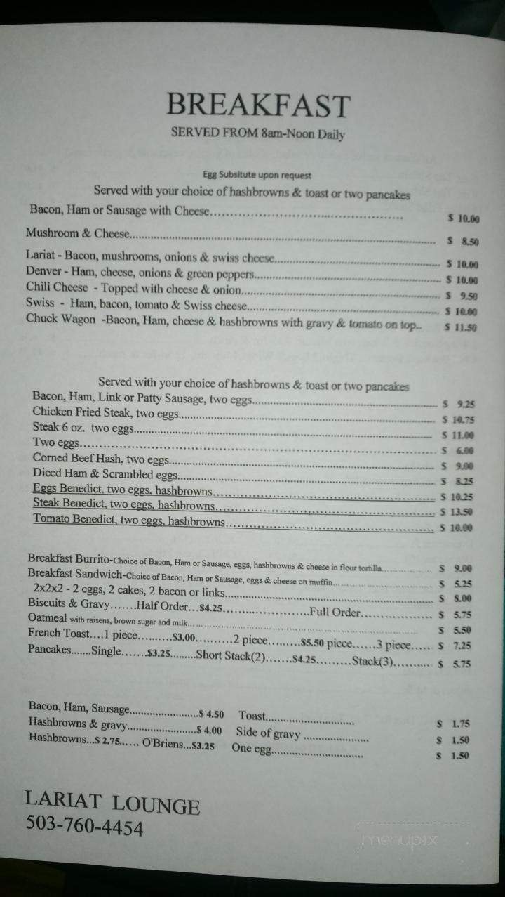 Lariat Lounge - Portland, OR menu_pic