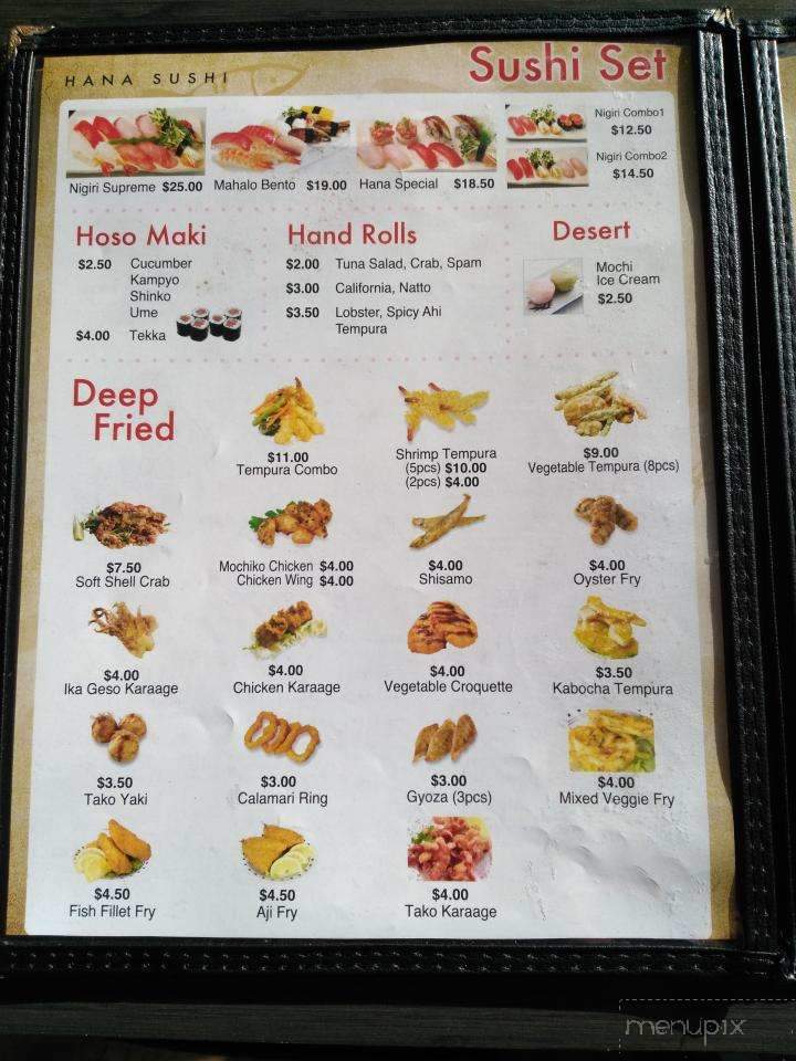 Hana Sushi - Honolulu, HI menu_pic
