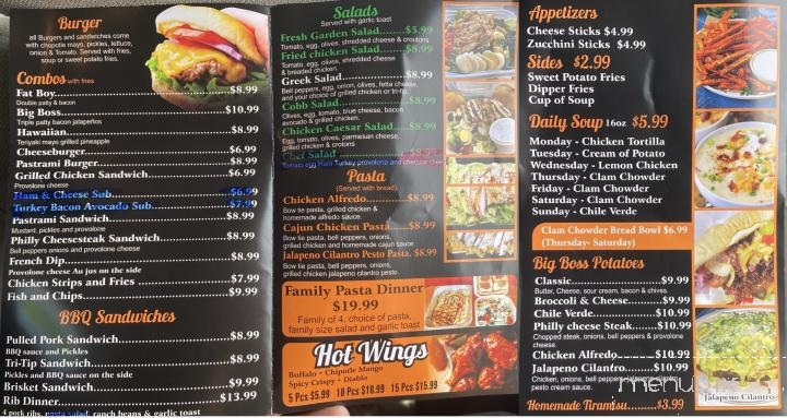 Big Boss Grill - Porterville, CA menu_pic