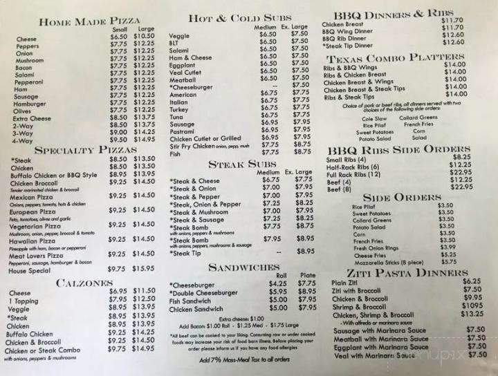 Billy's Texas BBQ - Dorchester Center, MA menu_pic