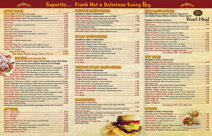 Saporito Pizza - Springfield, NJ menu_pic