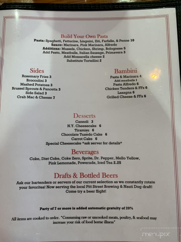 Famiglia - Winterville, NC menu_pic