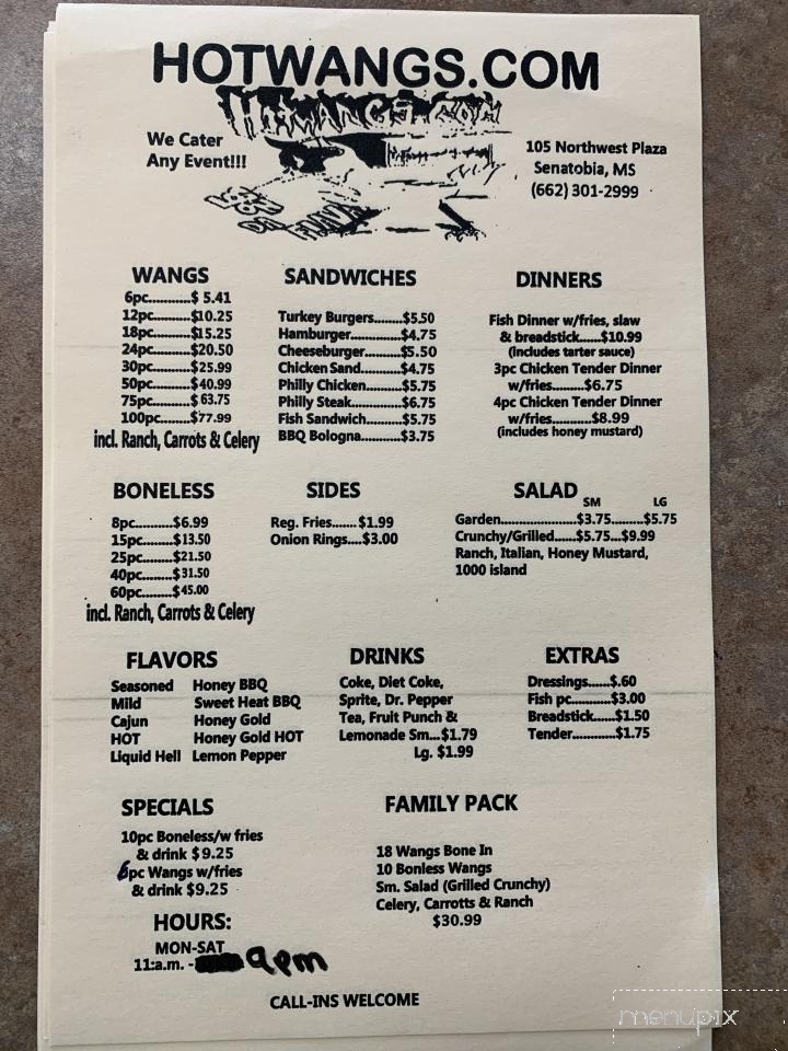 Hotwangs.Com - Senatobia, MS menu_pic
