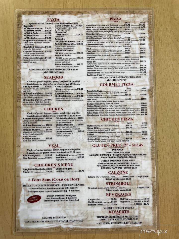 La Lupa Di Roma - Neptune City, NJ menu_pic