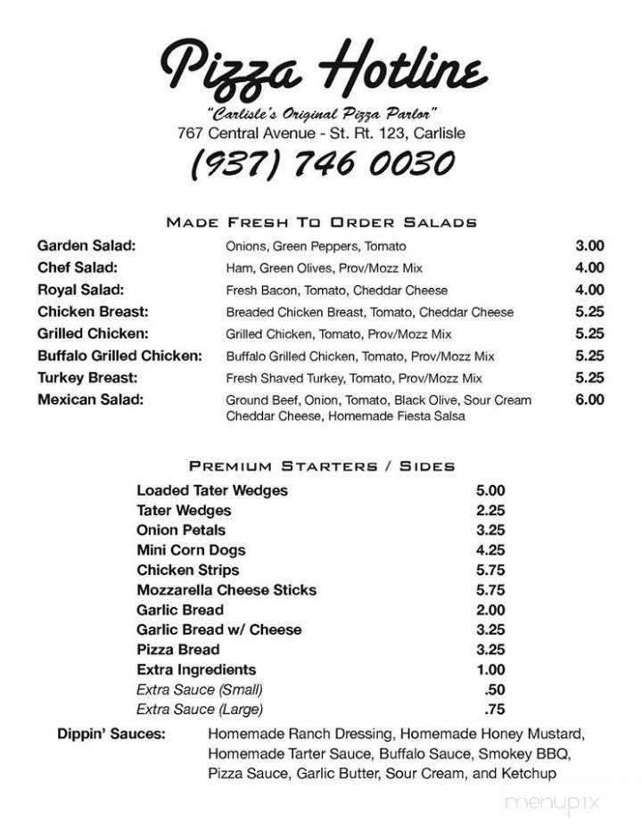 Pizza Hotline - Carlisle, OH menu_pic