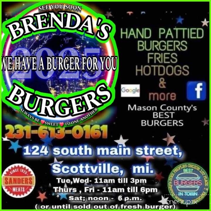 Brenda's Burgers - Scottville, MI menu_pic