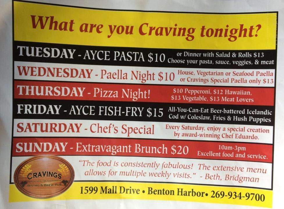 Cravings Bistro & Pub - Benton Harbor, MI menu_pic