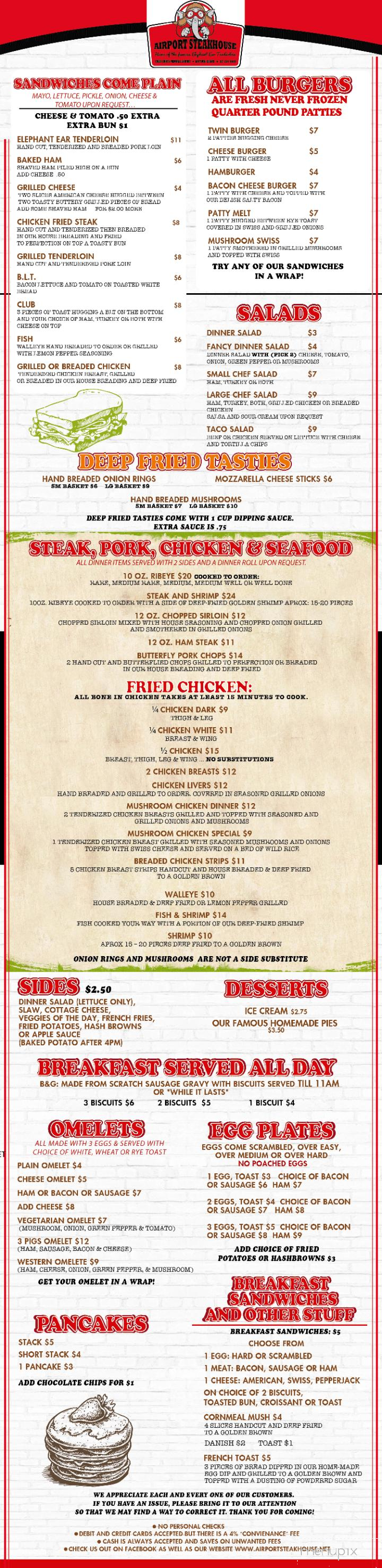 Airport Steakhouse - Mattoon, IL menu_pic