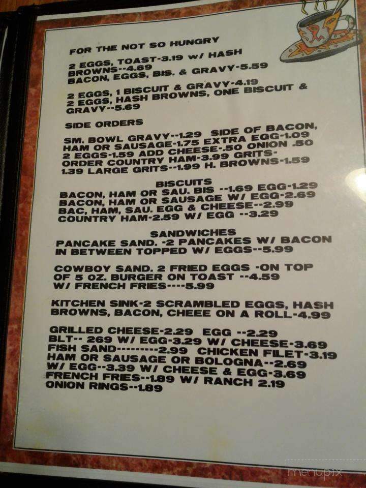 Dudley's Truck Stop - Rocky Mount, VA menu_pic