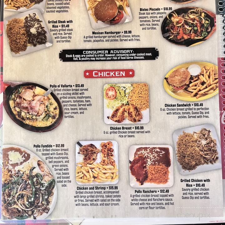El Vallarta - Paris, TN menu_pic