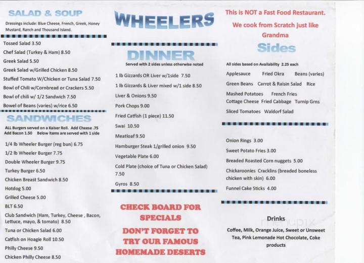 Wheelers Cafe - Arcadia, FL menu_pic