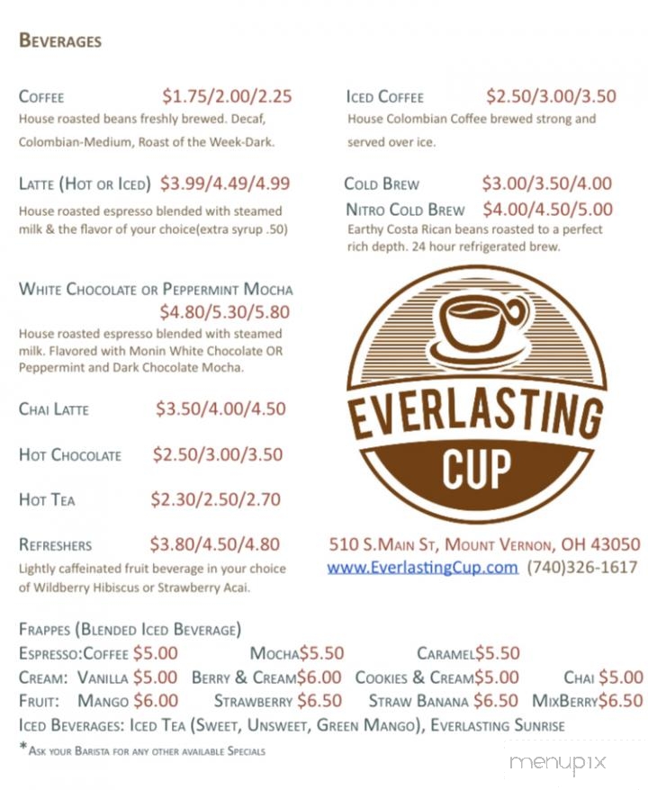 Everlasting Cup - Mount Vernon, OH menu_pic