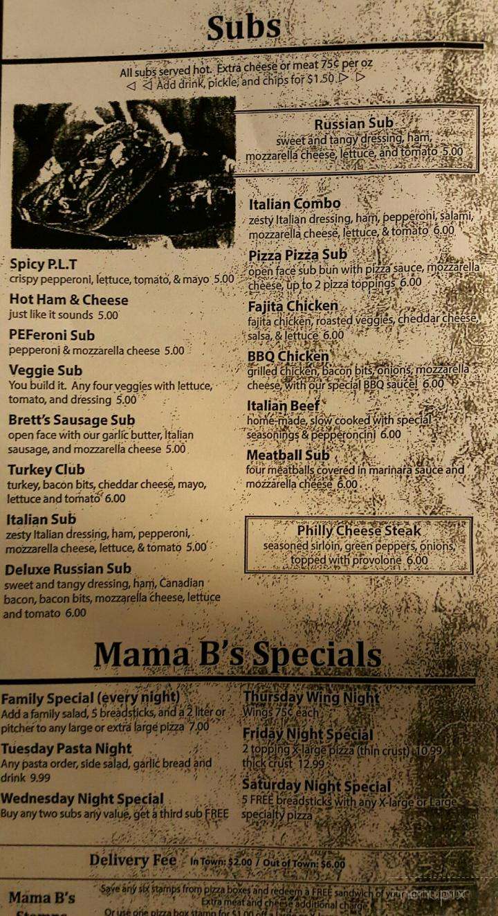 Mama B's Pizzeria - Bement, IL menu_pic
