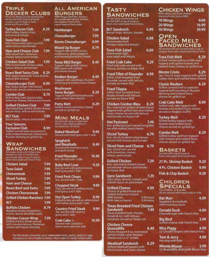 The Four Seasons Family Restaurant - Colonial Beach, VA menu_pic