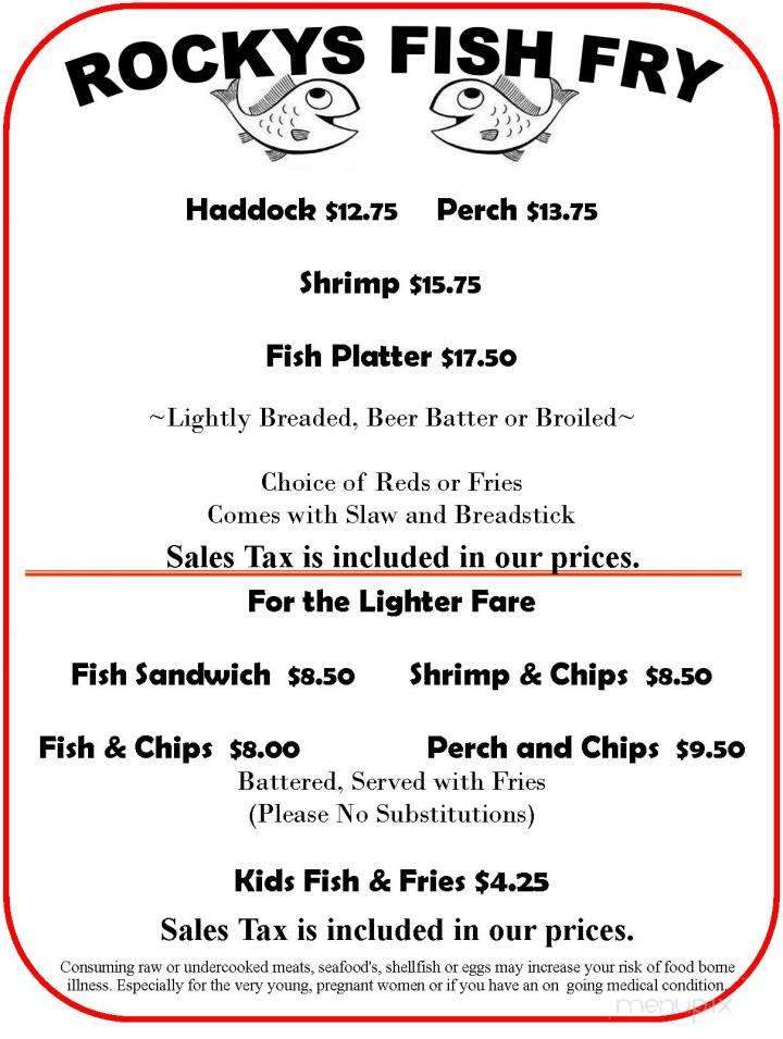 Rocky's Roadhouse - Rhinelander, WI menu_pic