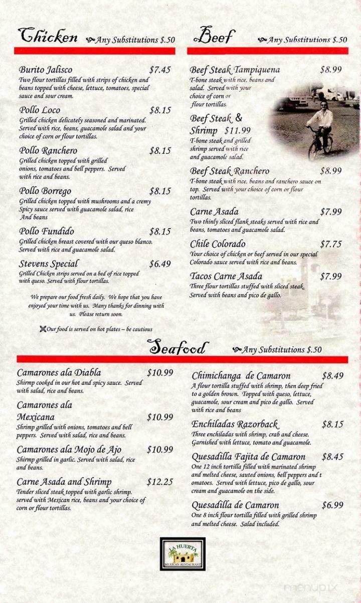 La Huerta - Fayetteville, AR menu_pic