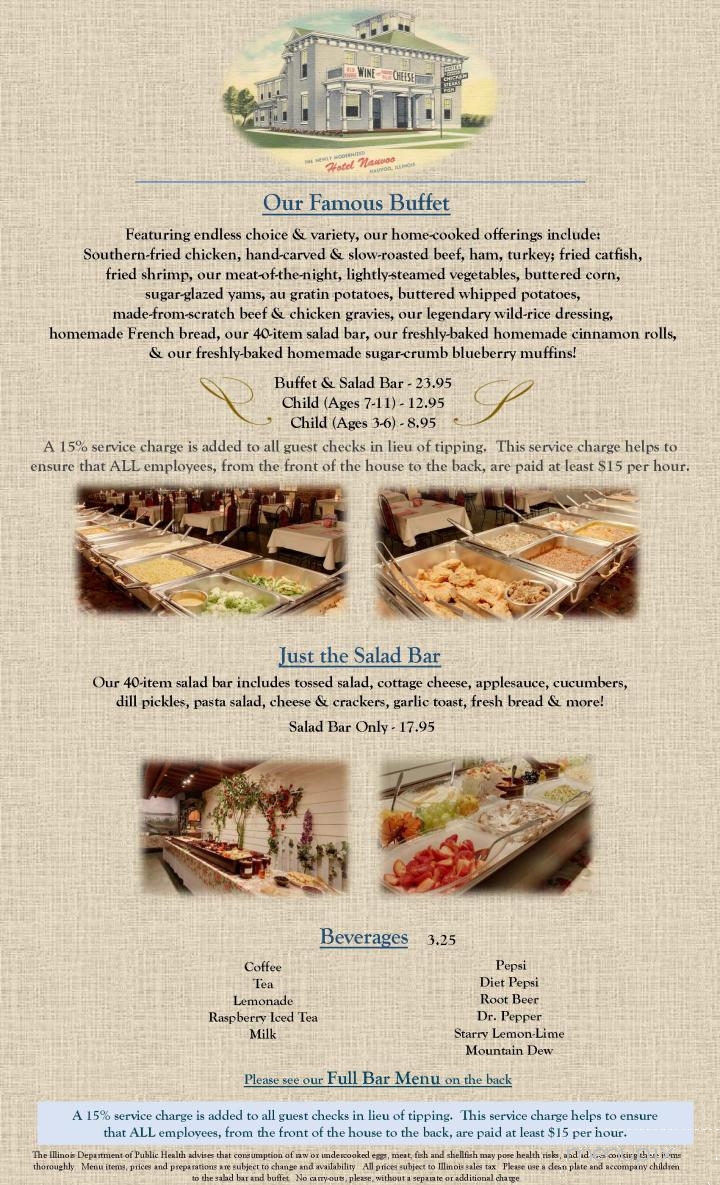 Hotel Nauvoo Historic Inn & Restaurant - Nauvoo, IL menu_pic