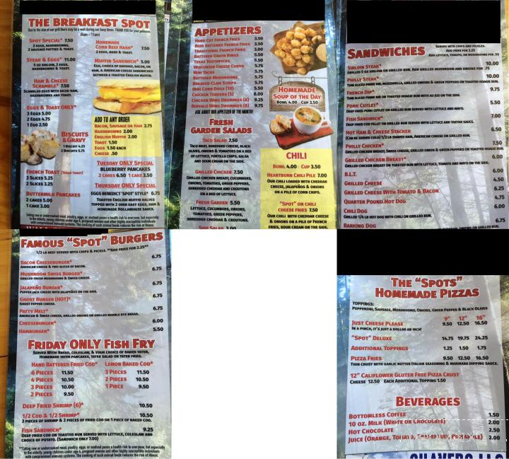 Spot In The Woods - Friendship, WI menu_pic