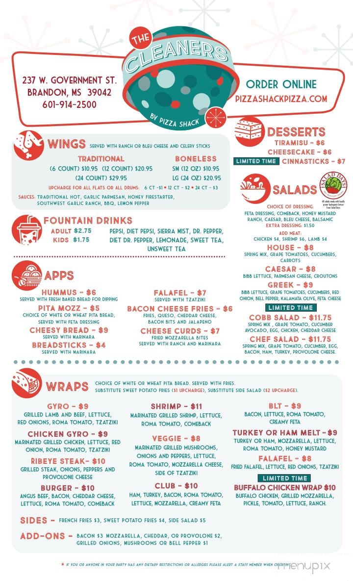The Cleaners by Pizza Shack - Brandon, MS menu_pic