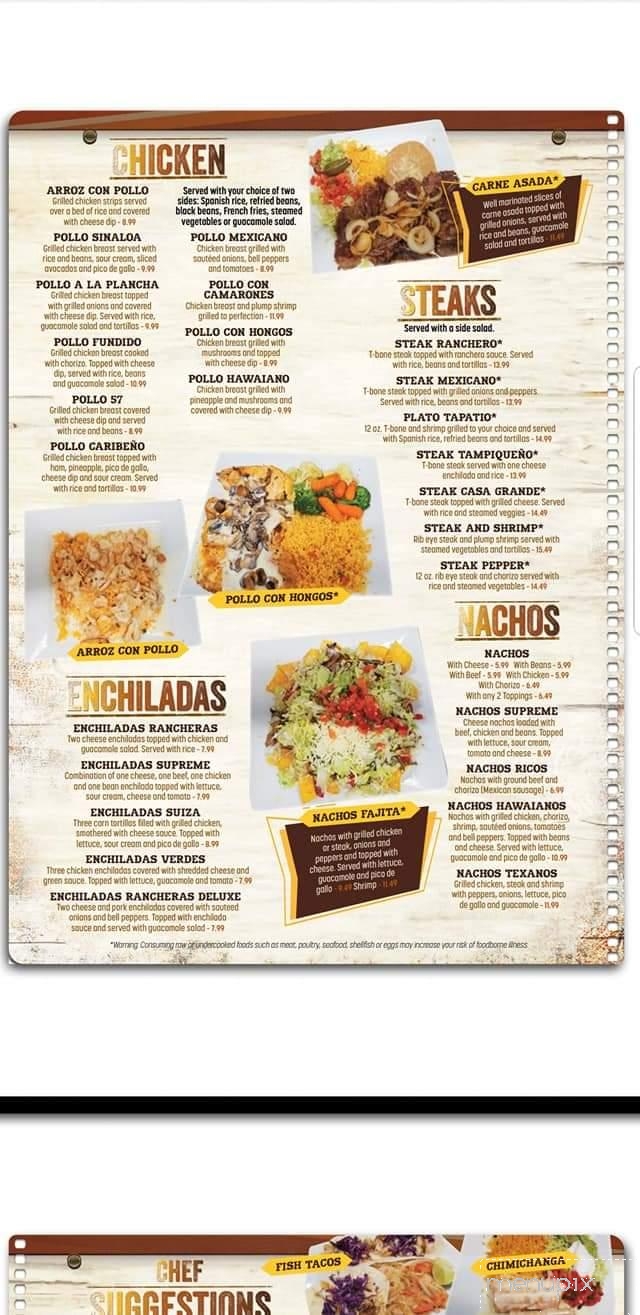 Casa Grande - Crossville, TN menu_pic