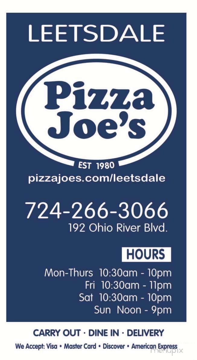 Pizza Joe's - Ambridge, PA menu_pic