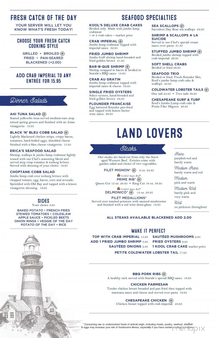 Suicide Bridge Restaurant - Hurlock, MD menu_pic