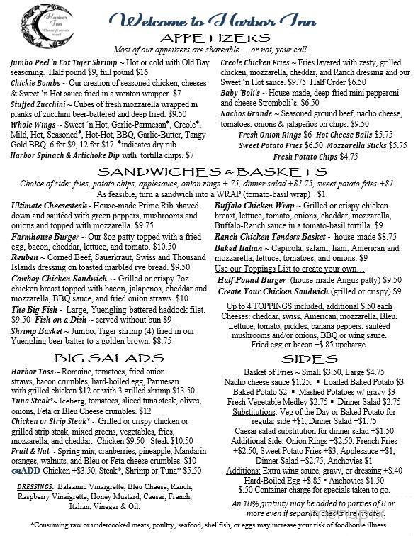 Harbor Inn - Latrobe, PA menu_pic