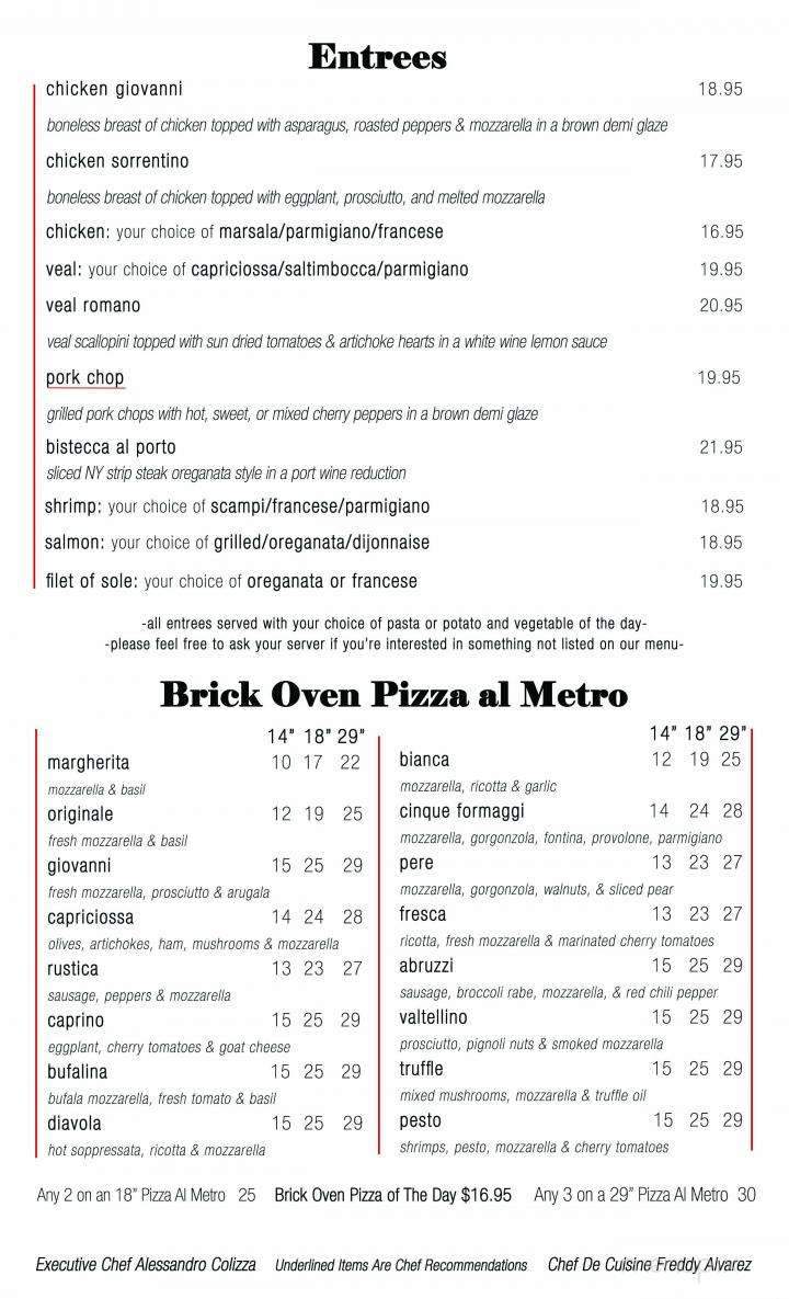 Giovannis Trattoria - Staten Island, NY menu_pic