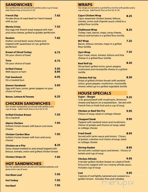 Ardy's Cafe - Two Rivers, WI menu_pic