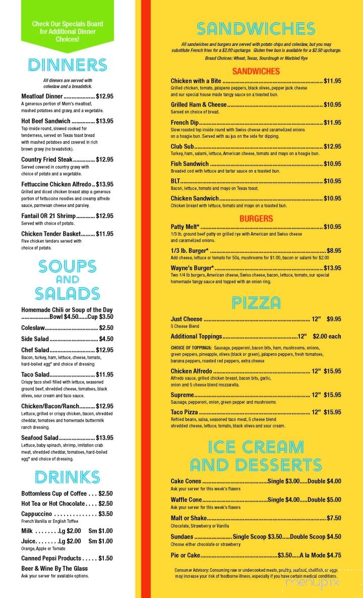 Waynes Cafe - Centuri, WI menu_pic