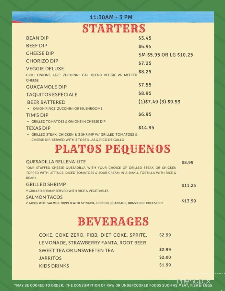 Rico's Mexican Restaurant - Stockbridge, GA menu_pic