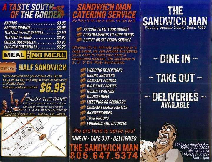 Sandwich Man - Ventura, CA menu_pic