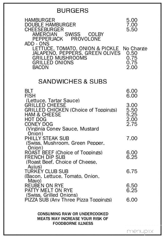 Fergs' Parma Pub - Parma, MI menu_pic