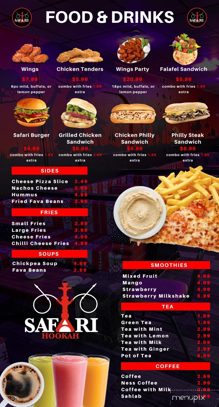 Safari Hookah - Nashville, TN menu_pic