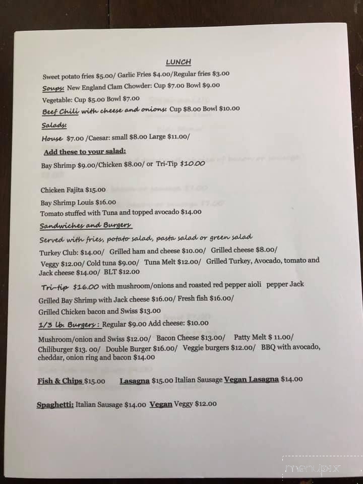 Stephanie's Restaurant - Brookings, OR menu_pic
