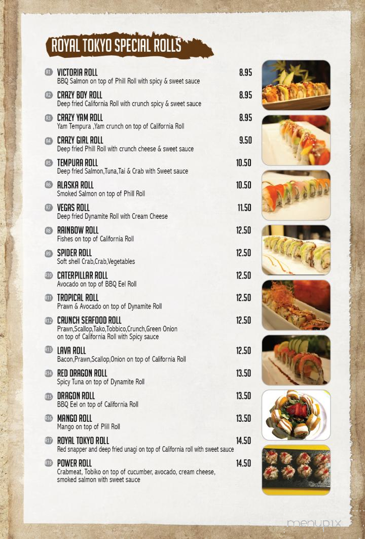 Royal Tokyo - Kamloops, BC menu_pic