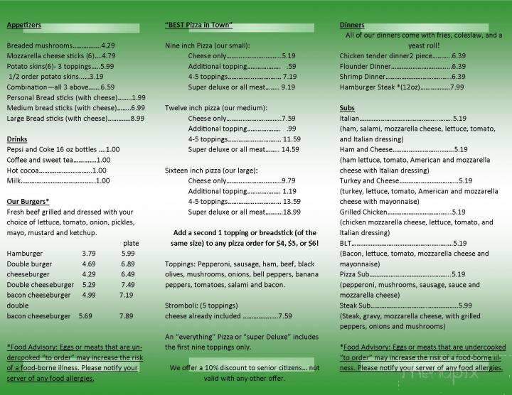 Pizza Factory - Haysi, VA menu_pic