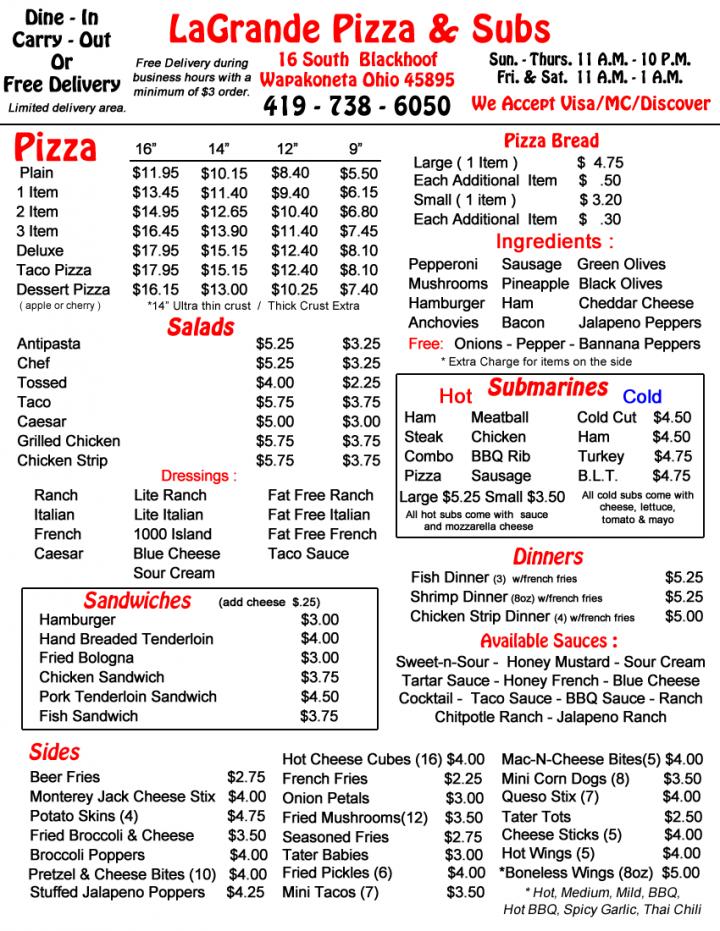 La Grande Pizza - Wapakoneta, OH