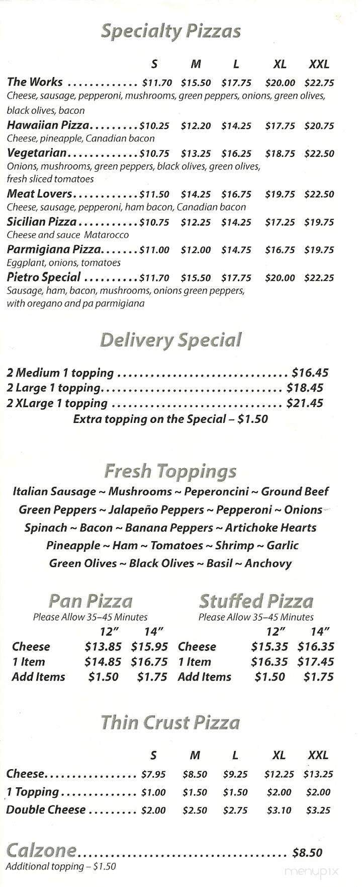 Cafe La Bellitalia - Madison, WI menu_pic