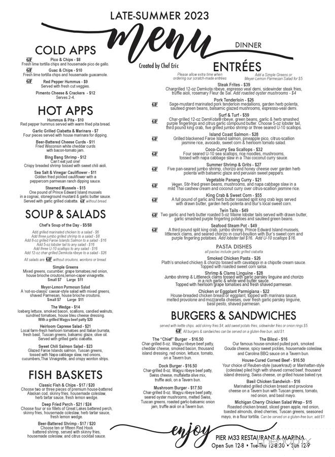 Pier M33 On The Cheboygan - Cheboygan, MI menu_pic