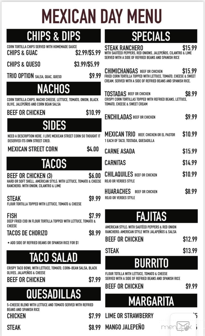 Route 75 Bar & Grill - Dakota, IL menu_pic