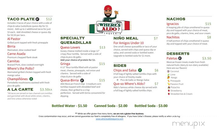 Where's Aldo Taqueria - Bountiful, UT menu_pic