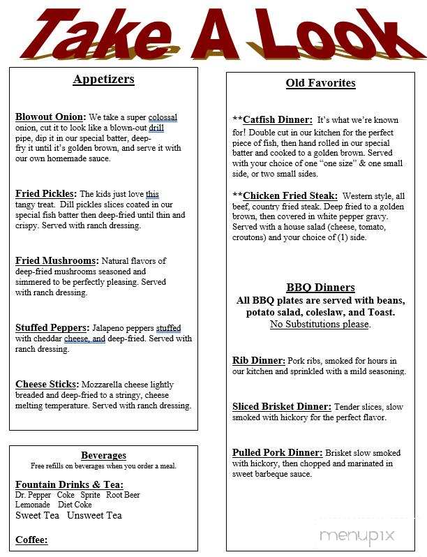 Bob's Landmark Eatery - Comanche, OK menu_pic