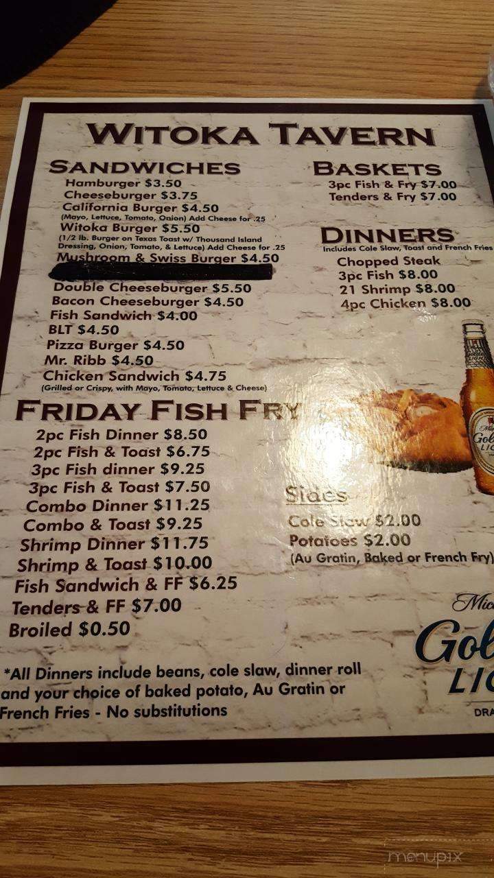 Witoka Tavern - Winona, MN menu_pic
