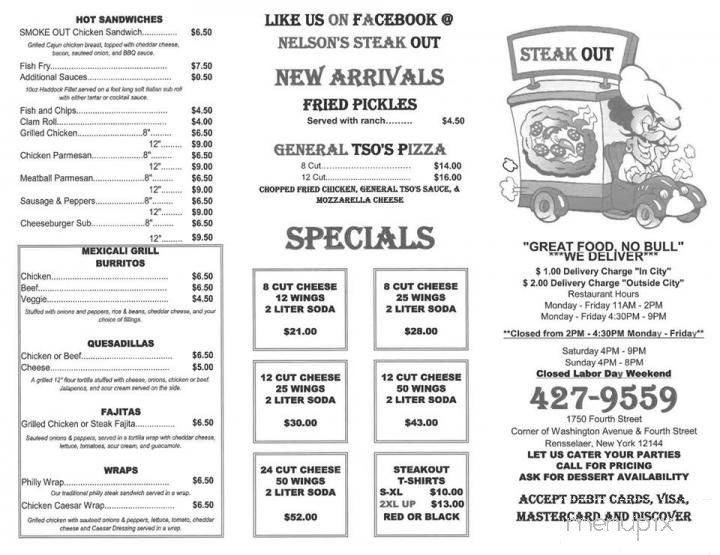 Nelsons Steak Out - Rensselaer, NY menu_pic