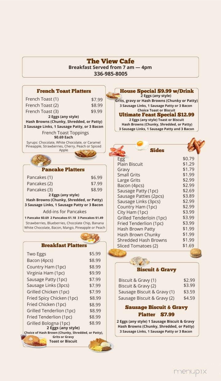 The View Cafe - King, NC menu_pic