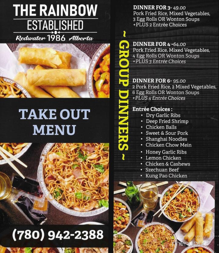Rainbow Restaurant - Redwater, AB menu_pic