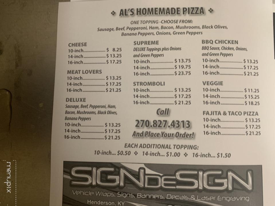 Algonquins III - Henderson, KY menu_pic
