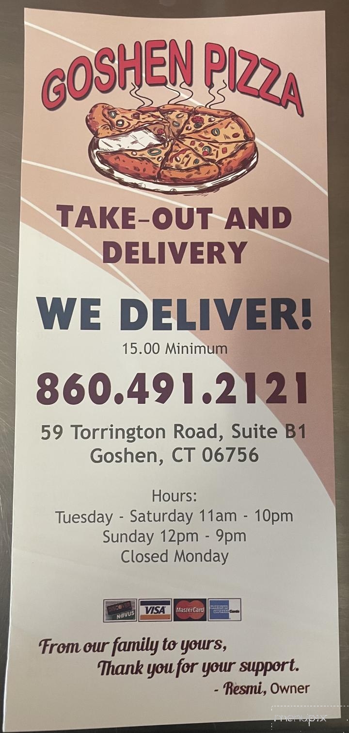 Goshen Pizza - Goshen, CT menu_pic